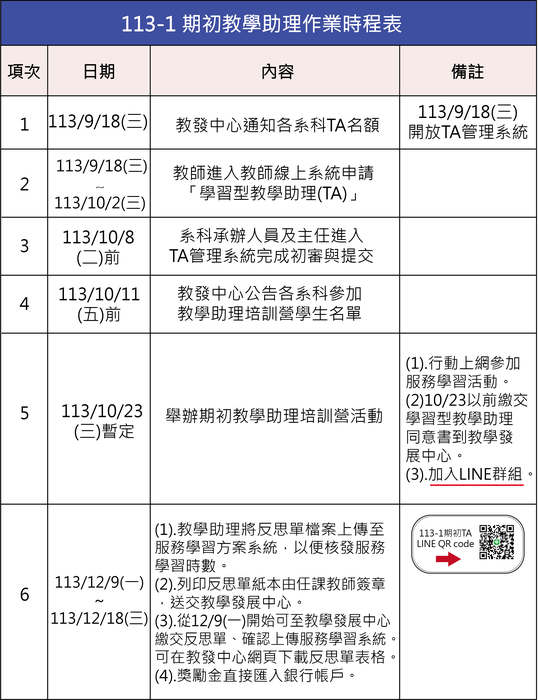 113-1期初TA作業時程表圖片