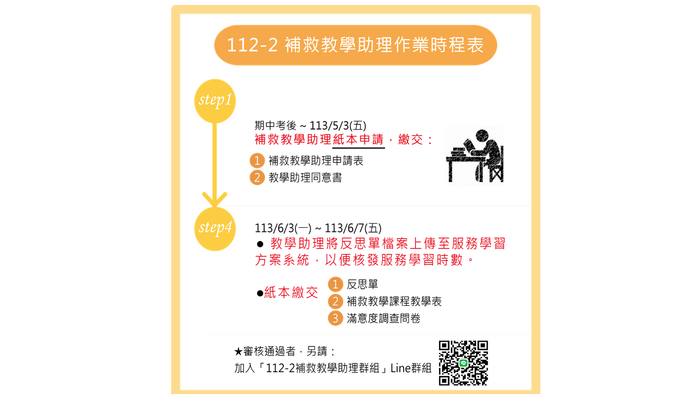 112-2補救教學助理時程表圖片